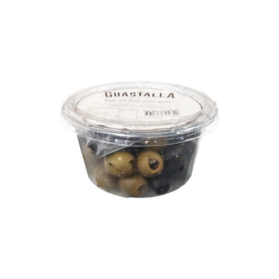 Guastalla Pitted Black & Green Olives tub 100g